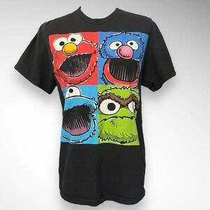 123 SESAME STREET Black Short Sleeve Graphic T-Shirt